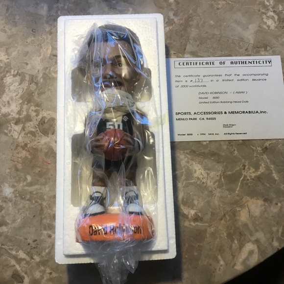 NBA David Robinson San Antonio Spurs 1994 Bobbling Head NICE! (#137of 3000) LE - Picture 9 of 16